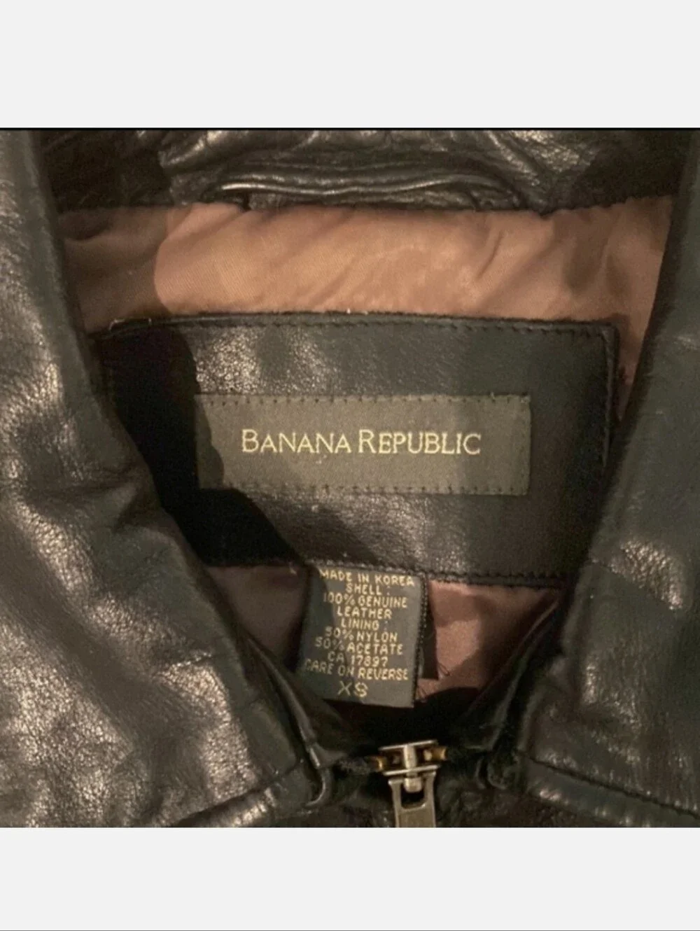 Vintage 90s Banana Republic Made in Korea Heavy Leather Jacket Black - Flawless